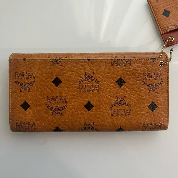 MCM COGNAC VISETOS TRIFOLD WALLET a WITH CARD HOLDER - Picture 3 of 16